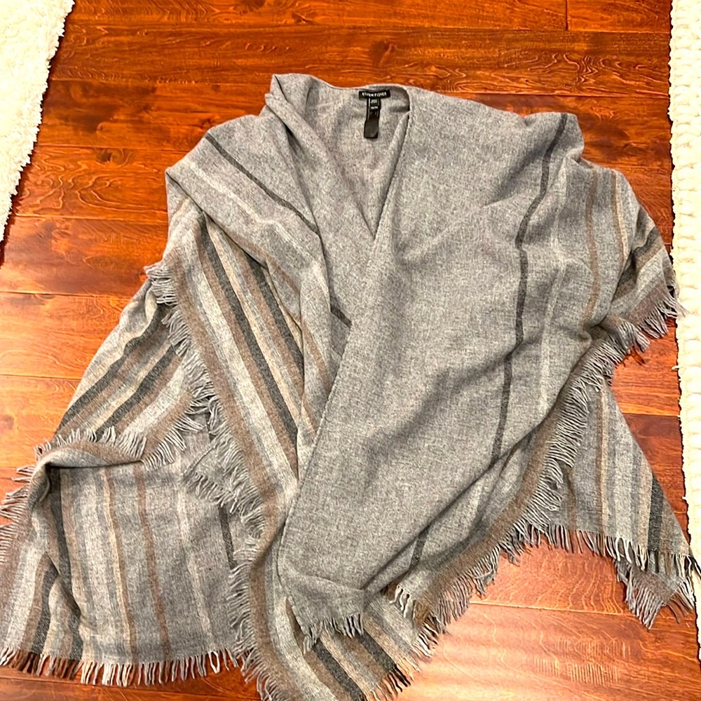 Eileen Fisher wool poncho wrap